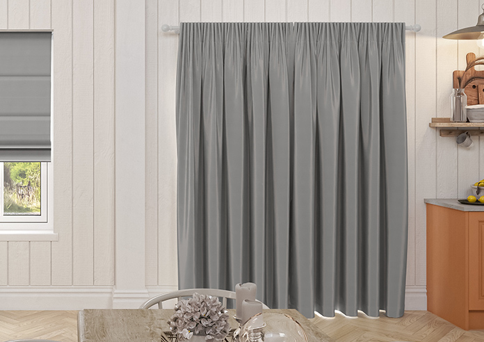 Akoya Faux Silk, Lustre Steel Grey - Made to Measure Curtain - Image 7